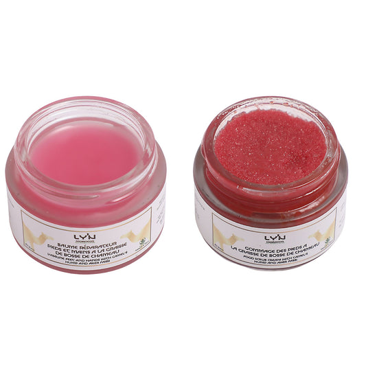 Pack Soin Pieds Secs – Gommage & Baume Réparateur à la Graisse de Bosse de Chameau & Aker Fassi – Hydratation & Réparation Intense – Format Voyage 2 x 30 ml