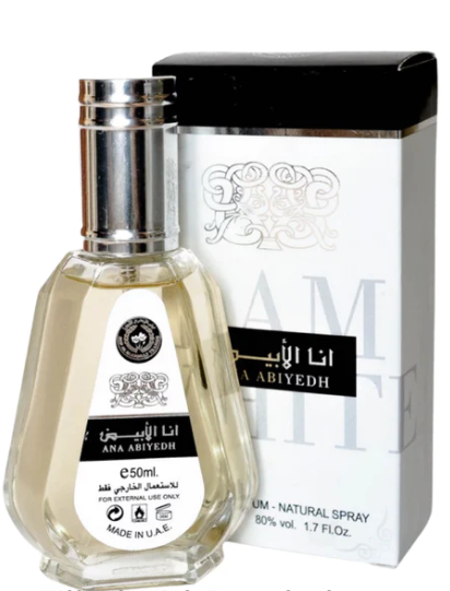 Parfums Dubai Original- Yara Lattafa, Ana Al Abyad, Dirham 50ml | Musc Blanc, Vanille, Bois de Gaïac | Parfum Arabe Unisexe - Format Voyage