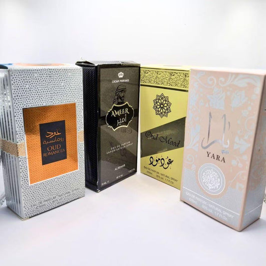 Parfums Dubai Original- Yara Lattafa, Ana Al Abyad, Dirham 50ml | Musc Blanc, Vanille, Bois de Gaïac | Parfum Arabe Unisexe - Format Voyage