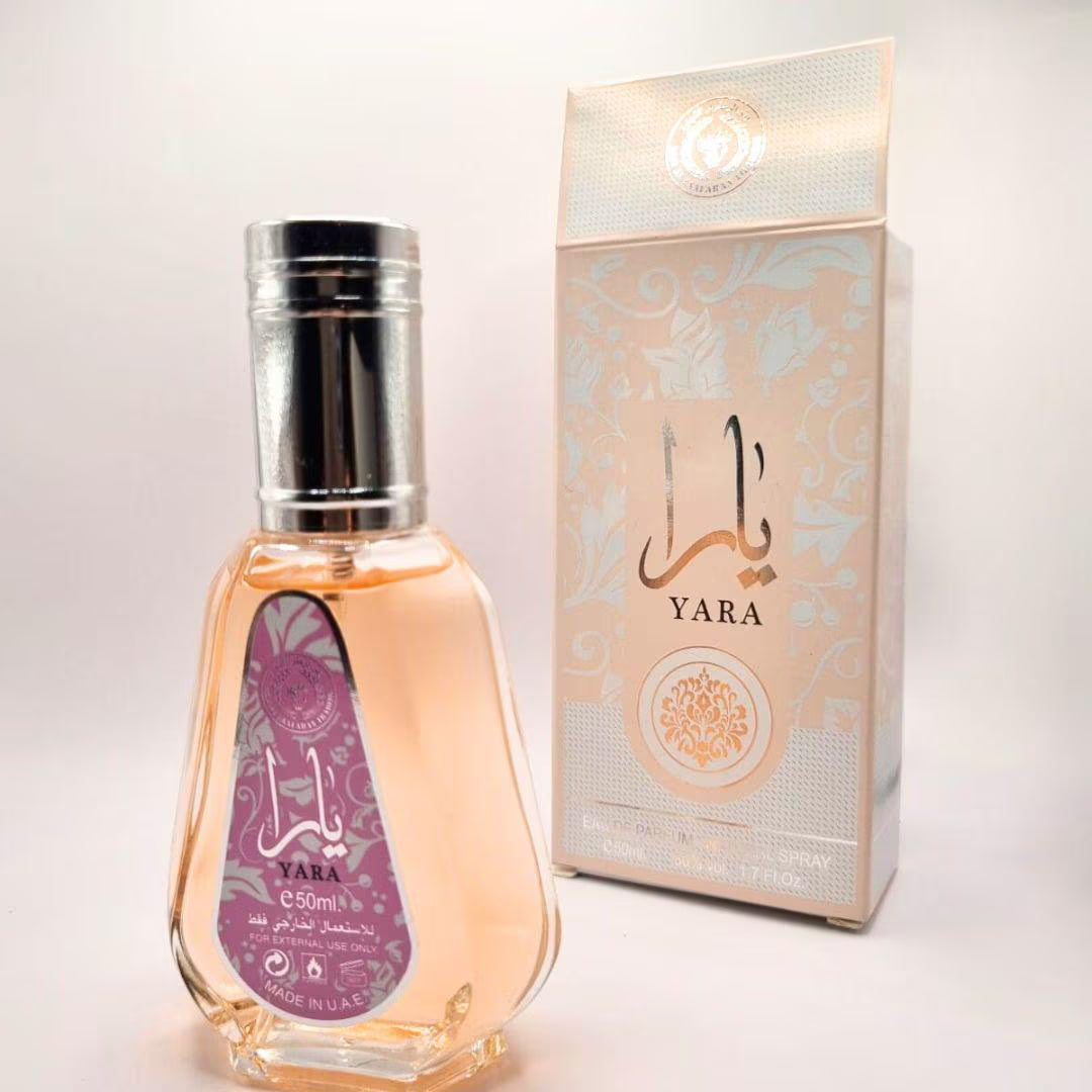 Parfums Dubai Original- Yara Lattafa, Ana Al Abyad, Dirham 50ml | Musc Blanc, Vanille, Bois de Gaïac | Parfum Arabe Unisexe - Format Voyage